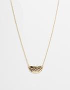 Asos Hammered Half Moon Ditsy Necklace - Gold