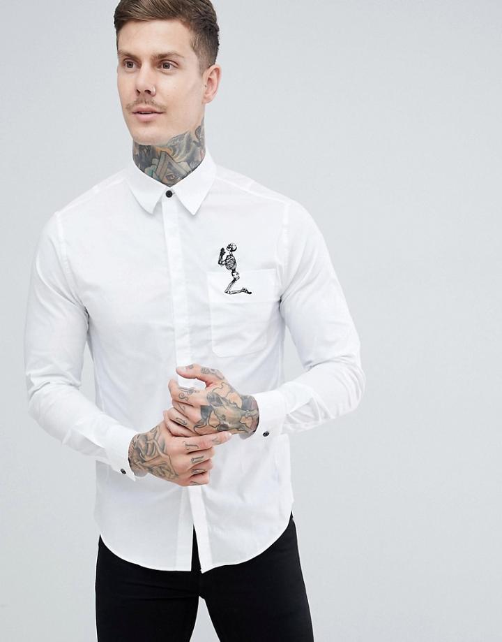 Religion Muscle Fit Smart Shirt In White - White