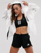 Adidas Training Three Stripe Wind Jacket In White - White