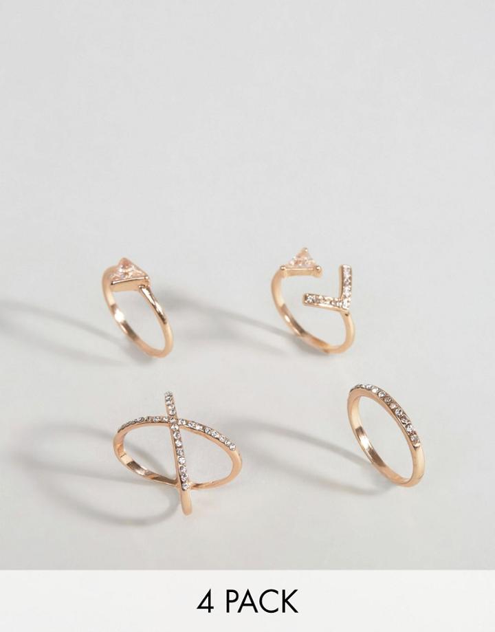 Aldo Amilina Cut Out Stacking Rings - Gold