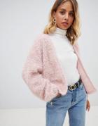 New Look Fluffy Cardigan - Pink