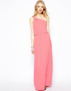 Asos Maxi Dress With One Shoulder - Pink