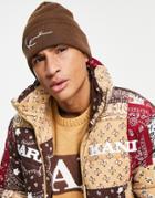 Karl Kani Signature Beanie In Dark Brown