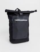 Ben Sherman Rolltop Backpack In Black - Black