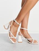 Glamorous Mid Heel Sandals In White