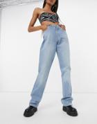 Kikiriki Relaxed Fit Straight Leg Vintage Wash Jeans-blue