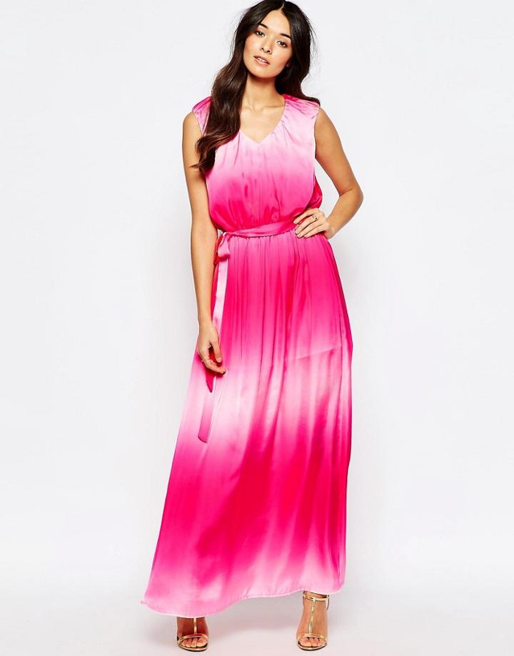 Traffic People Demi Maxi Dress In Faded Pink