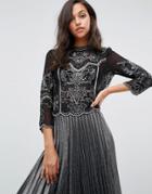 Miss Selfridge Embellished Crop Top - Black