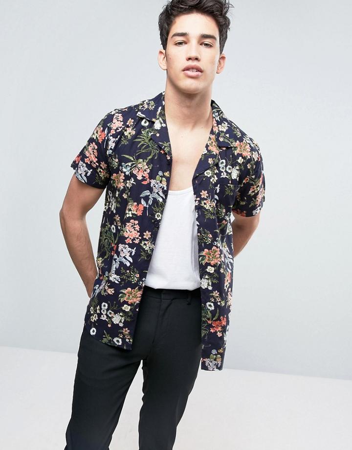 Another Influence Revere Collar Shirt - Navy