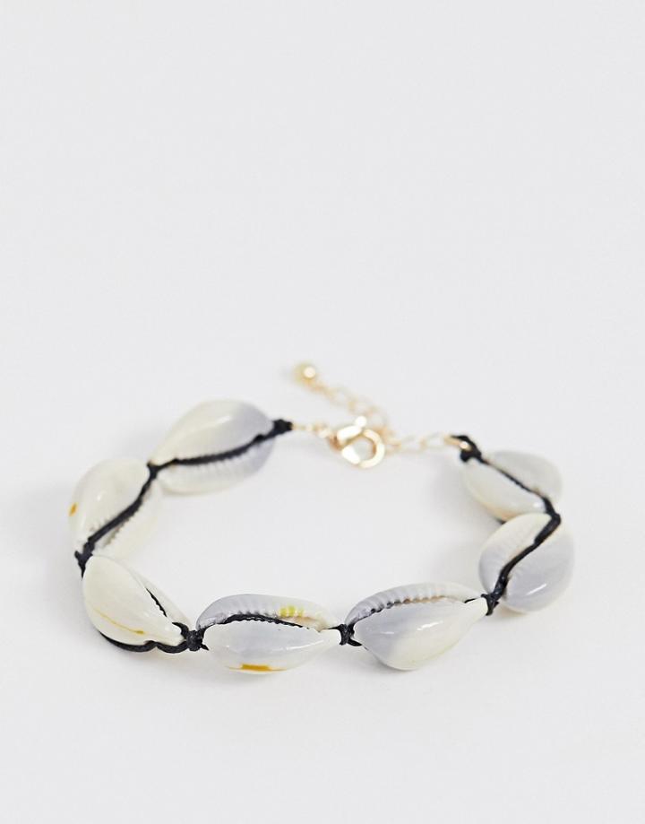 Asos Design Bracelet With Faux Shell-multi