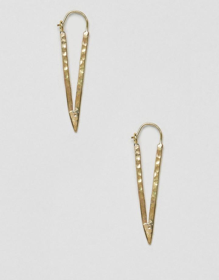 Made Triangle Hoop Earrings - Gold