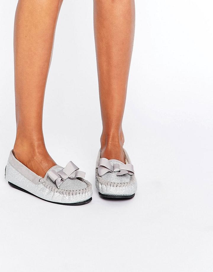 Carvela Bow Slipper - Silver