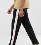 Collusion Tall Nylon Sweatpants With Poppers In Black