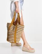 Topshop Stripe Tote With Webbing Detail-neutral