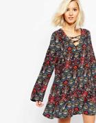 Vero Moda Tie Front Festival Dress - Floral Print