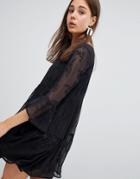 New Look Embroidered Smock Dress - Black