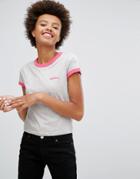 Brave Soul Whatever T Shirt With Contrast Banding - Gray
