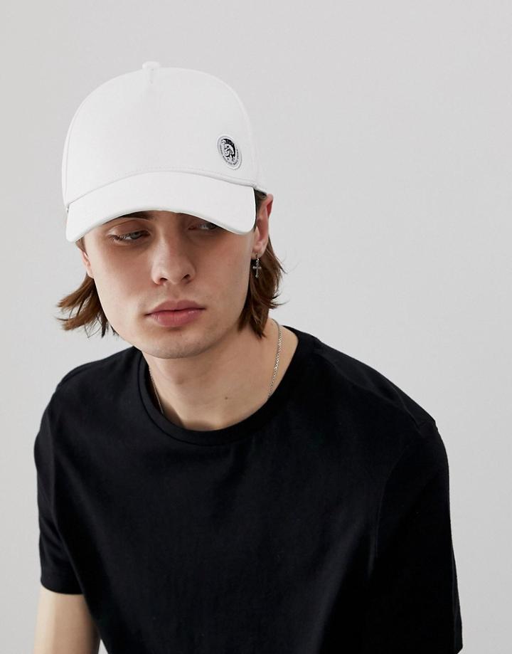 Diesel Mohawk Logo Cap In White - White