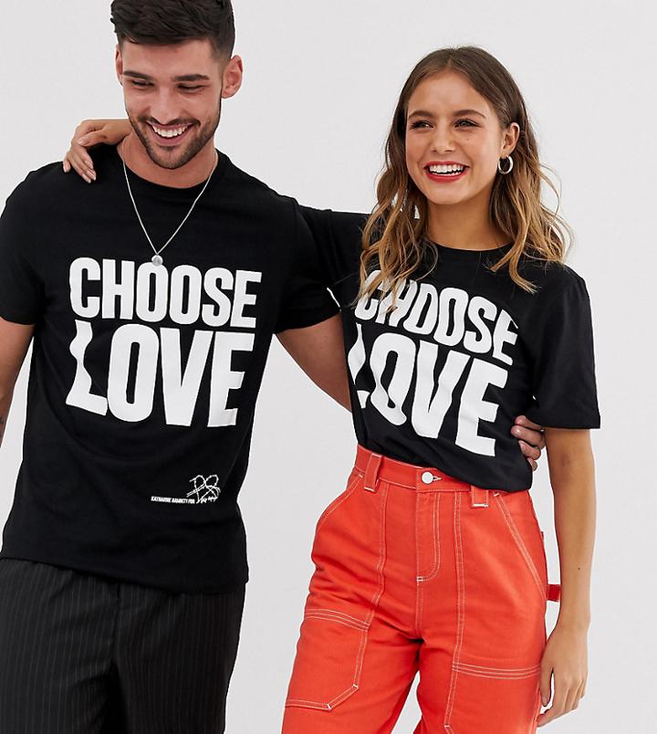 Help Refugees Choose Love T-shirt In Black Organic Cotton