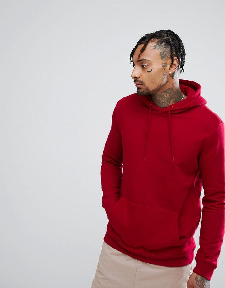 Bershka Hoodie In Red - Red