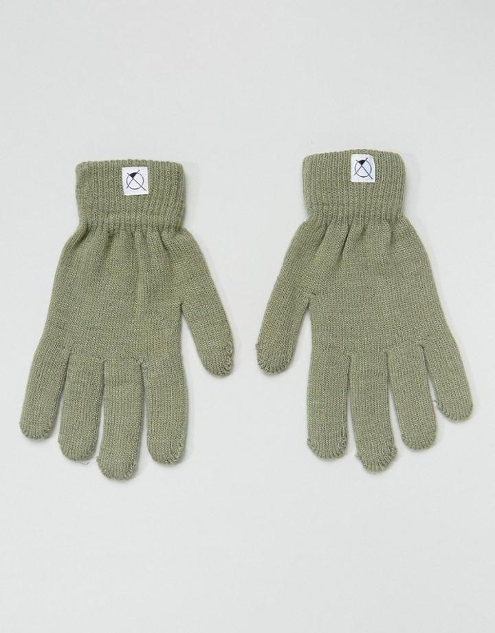 7x Knitted Gloves With Touch Screen - Green