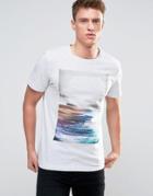 Esprit T-shirt With Graphic Print And Melange Detail - White