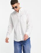 Tommy Hilfiger Prescott Solid Linen Long Sleeve Shirt-white