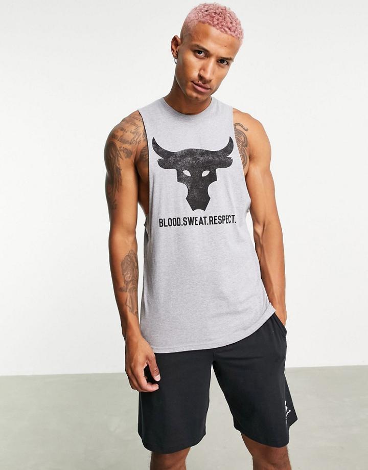 Under Armour Project Rock Brahma Bull Tank In Gray-grey