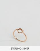 Asos Rose Gold Sterling Silver Heart Knot Ring - Copper