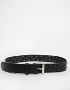Pieces Tait Leather Stud Belt - Black