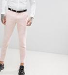 Heart & Dagger Skinny Wedding Suit Pants In Herringbone Tweed - Pink