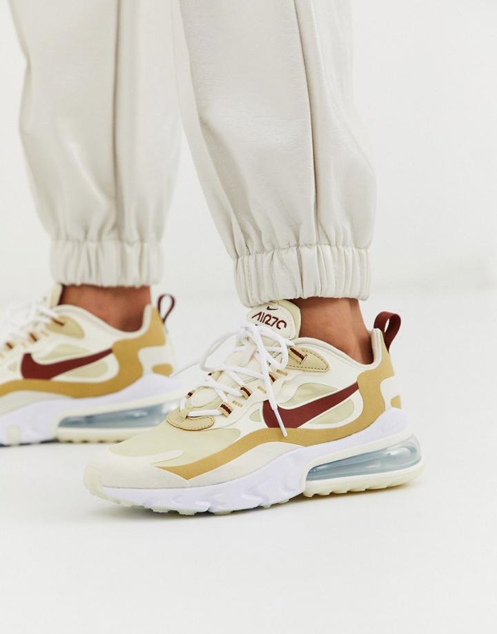 Nike Beige Air Max 270 React Sneakers