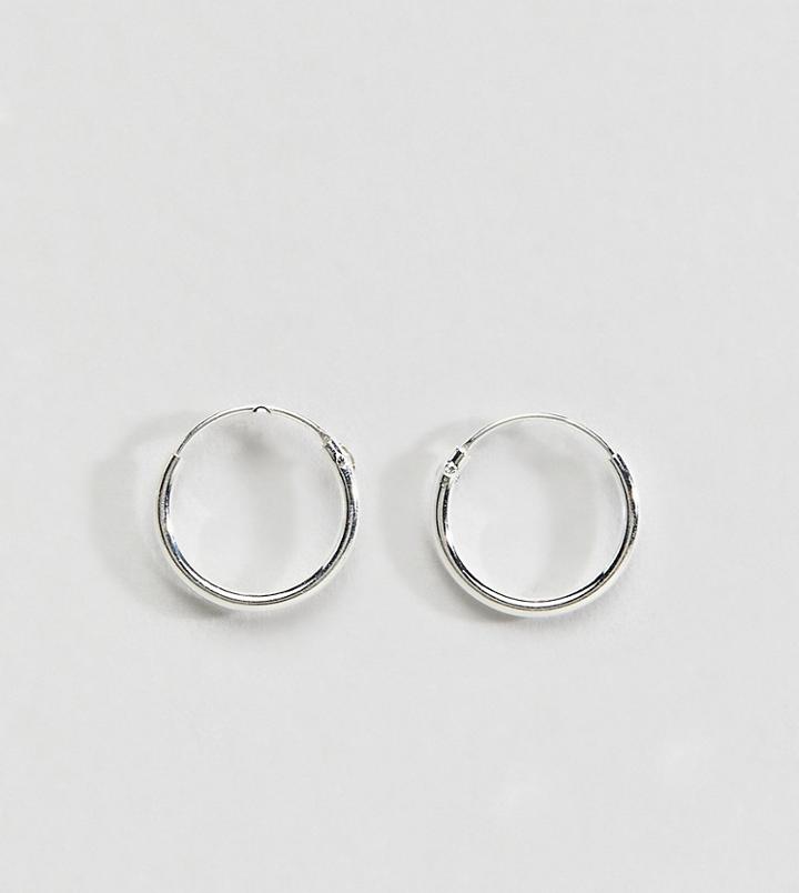 Asos Design Sterling Silver 12mm Hoop Earrings - Silver