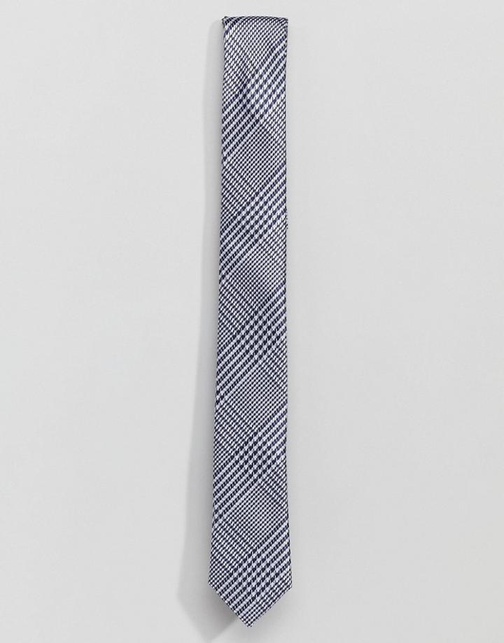 Devils Advocate Prince Of Wales Check Tie - Blue