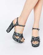 Oasis 70's Jacquard Platform Sandal