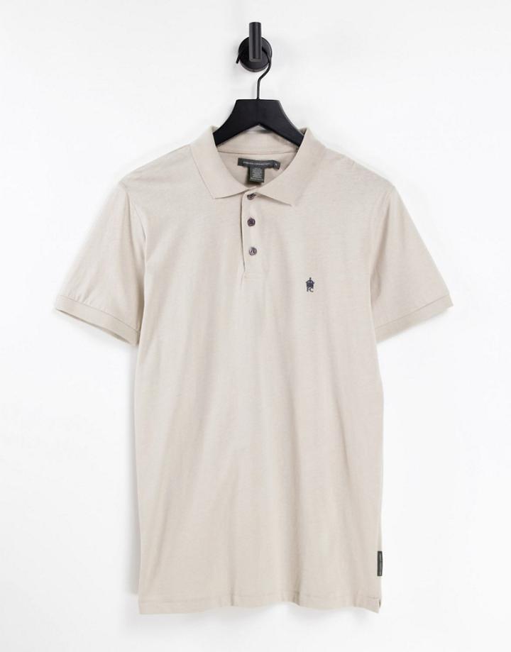 French Connection Polo In Stone-neutral