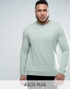 Asos Plus Muscle Fit Sweatshirt In Blue - Blue