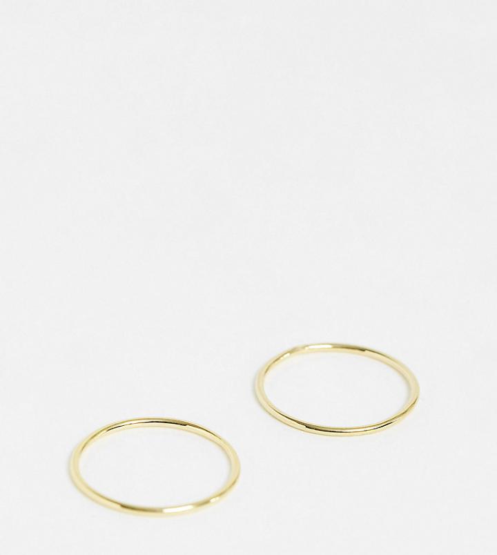 Kingsley Ryan 2 Pack Band Rings In Sterling Silver Gold Plate