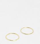 Kingsley Ryan 2 Pack Band Rings In Sterling Silver Gold Plate