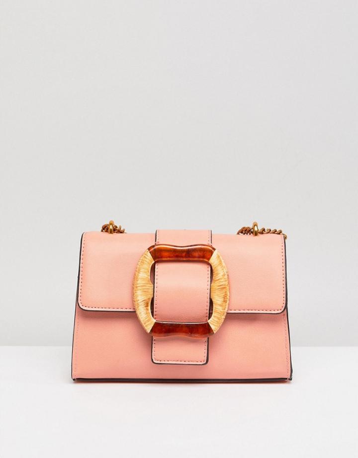 Asos Statement Buckle Cross Body Bag - Orange