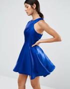 Love & Other Things Skater Dress With Cut Ins - Blue