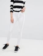 Pieces Jute High Waisted Skinny Jeans - White