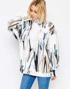 Weekday Printer High Neck Sweater - Colour Blur