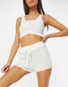 Parisian Knitted Shorts In Off White - Part Of A Set