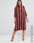 Asos Curve Stripe Midi T-shirt Dress - Multi