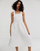 Asos White Volume Tiered Dress - Multi