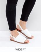 New Look Wide Fit Metal Detail Slingback Sandal - White