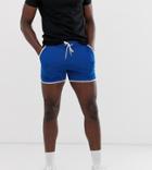 Asos Design Tall Runner Shorts In Poly Tricot In Blue