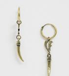 Reclaimed Vintage Inspired Branded Drop Earrings Exclusive To Asos - Gold