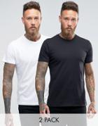 Lee Twin Pack T-shirt Slim Fit White And Black Basic Jersey - Gray